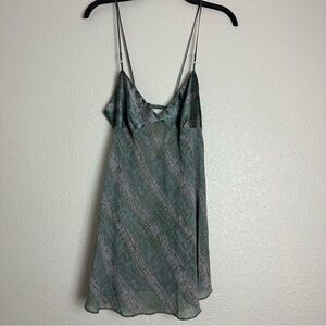 Y2K VS Teal Blue Gray Snakeskin Baby Doll Empire Waist Spaghetti Strap Tank
